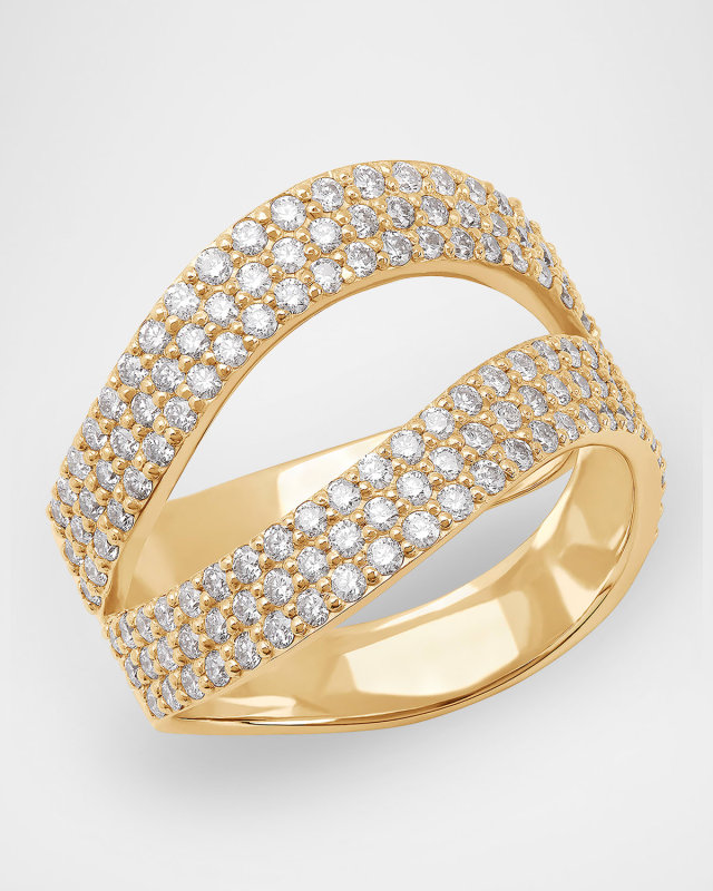 Double Wavey Diamond Ring